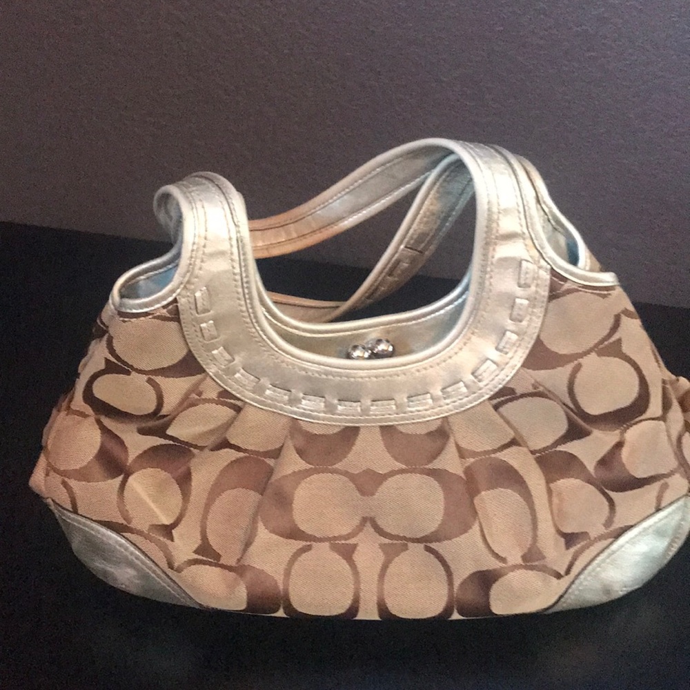 Coach tan/brown signature bag - Picture 4 of 5